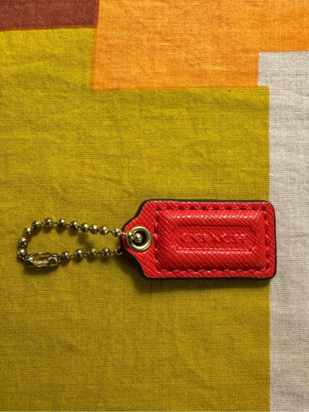 Coach Red leather mini Hang Tag